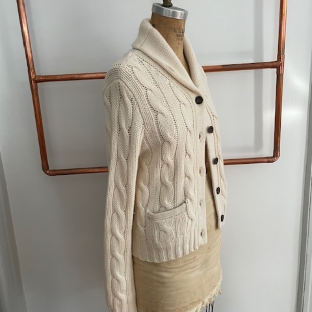 Ralph Lauren Vintage Cable Shawl Collar Cardigan - Picture 6 of 8